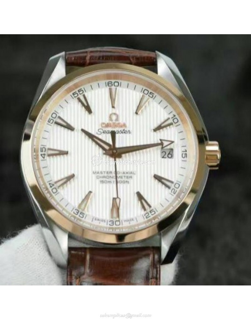 Omega Seamaster Aqua Terra 150M 41MM Rose Gold & Stainless Steel White 