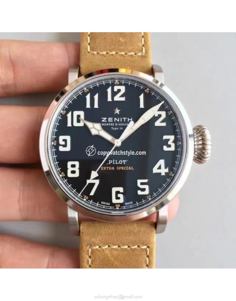 Zenith Pilot Type 20 Extra Special 03.2430.3000.21.C738 XF Stainless Steel Black Zenith Pilot Type 20 Extra Special 03.2430.3000.21.C738 XF Stainless Steel Black