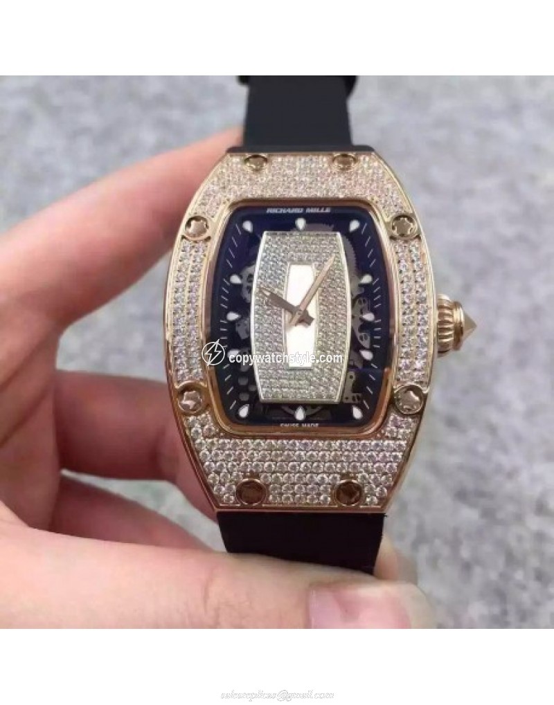 Richard Mille RM07 Ladies Rose Gold & Diamonds Black & Diamonds Richard Mille RM07 Ladies Rose Gold & Diamonds Black & Diamonds