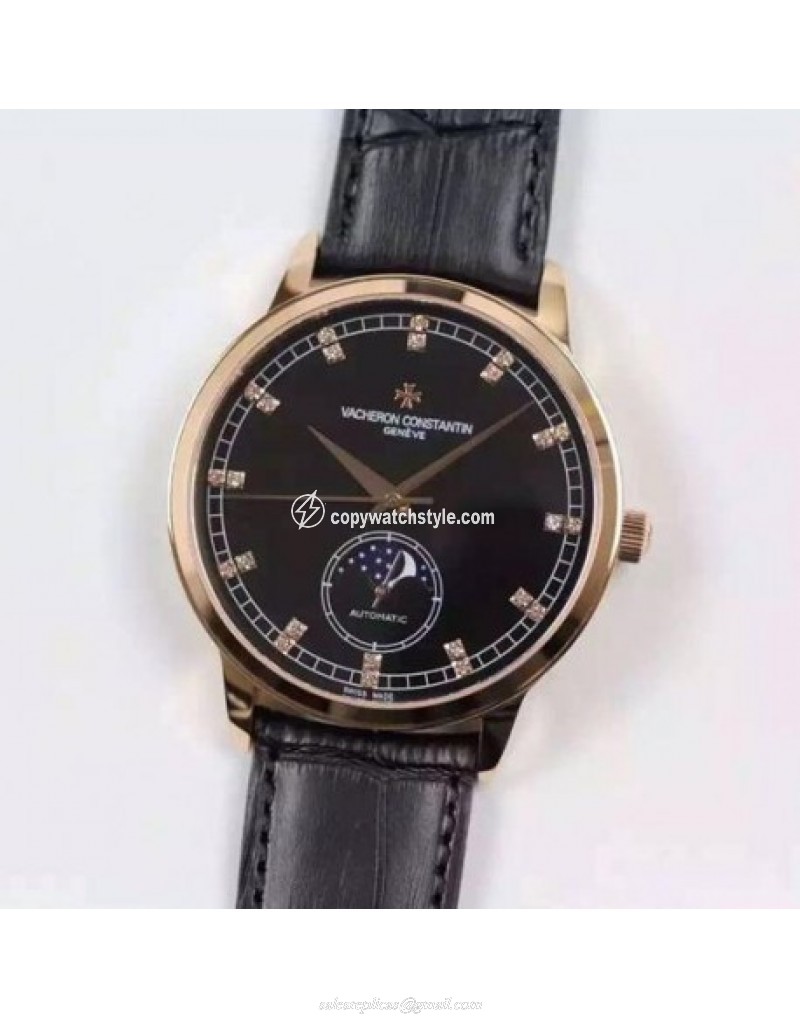 Vacheron Constantin Patrimony 81180 Rose Gold Diamonds & Black 