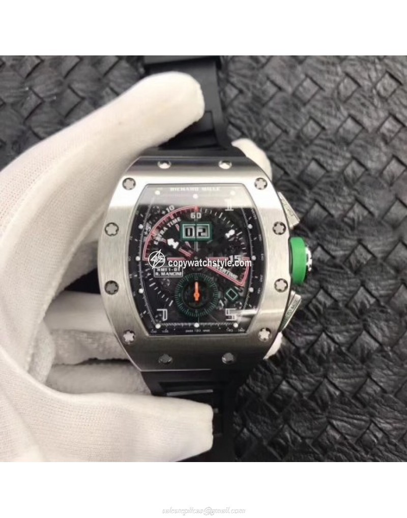 Richard Mille RM011-01 R Mancini Flyback Chronograph KV Titanium Black Skeleton 