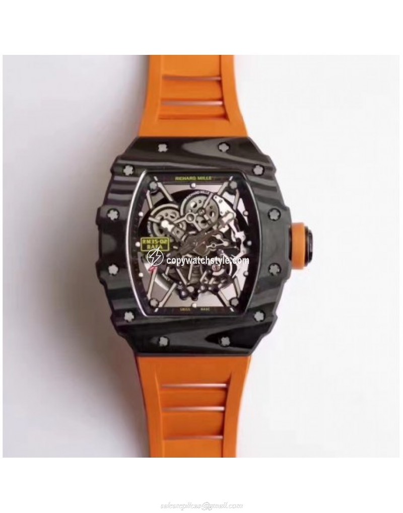 Richard Mille RM35-02 Rafael Nadal KV Forged Carbon Black & Skeleton Richard Mille RM35-02 Rafael Nadal KV Forged Carbon Black & Skeleton