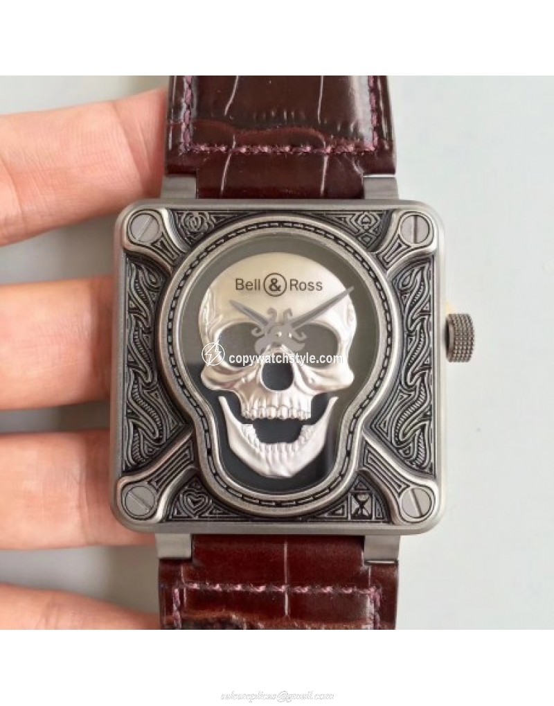Bell & Ross BR 01 Burning Skull Noob Stainless Steel Black Bell & Ross BR 01 Burning Skull Noob Stainless Steel Black