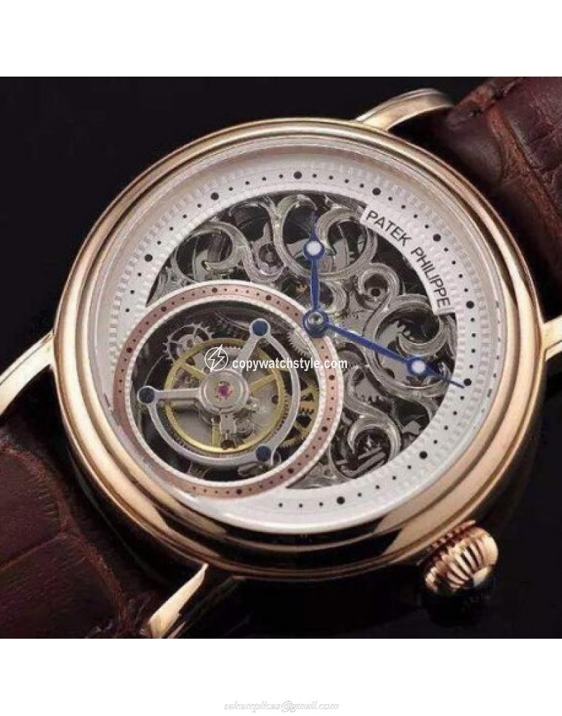 Patek Philippe Tourbillon Rose Gold Skeleton & White 