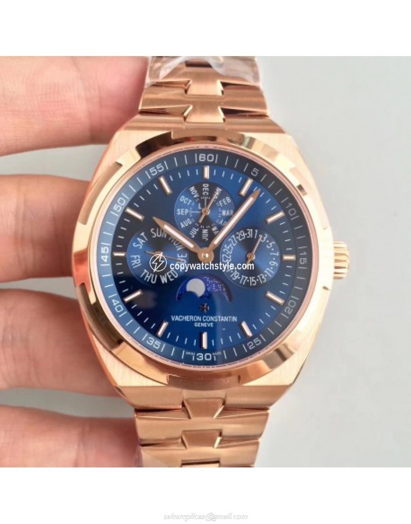 Vacheron Constantin Overseas Ultra Thin Perpetual Calendar 4300V/120G-B102 BF Rose Gold Blue 