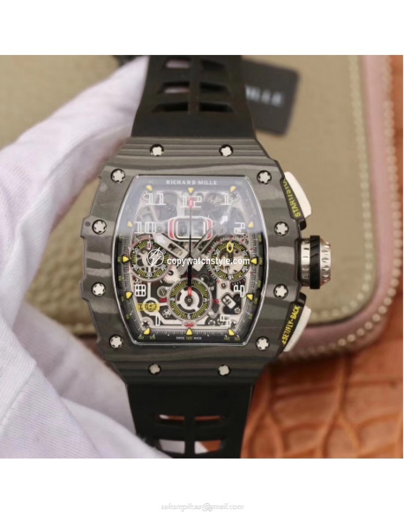 Richard Mille RM011-03 Flyback Chronograph KV Forged Carbon Skeleton Richard Mille RM011-03 Flyback Chronograph KV Forged Carbon Skeleton