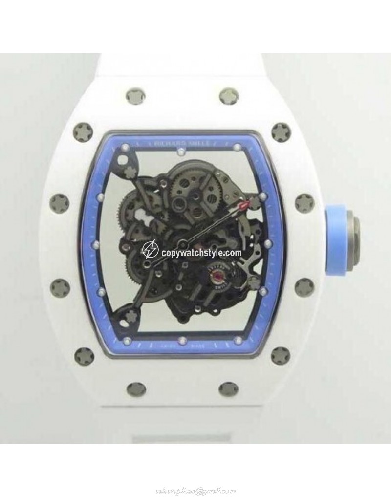 Richard Mille RM055 KV V2 White Ceramic Blue Skeleton 