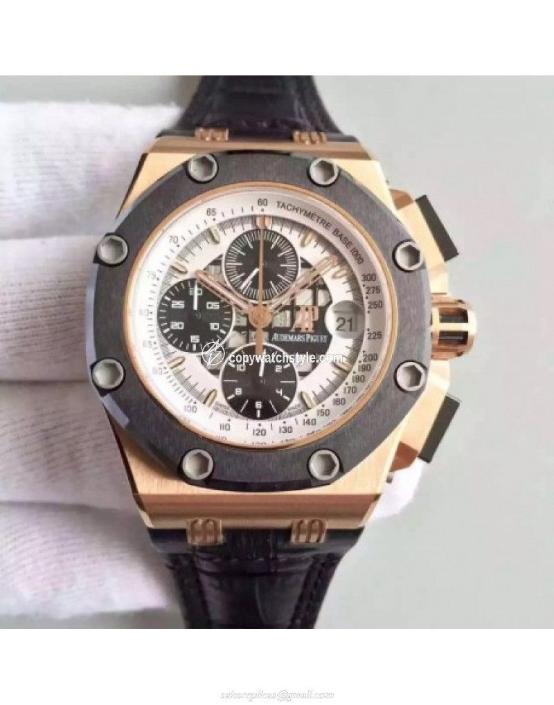 Audemars Piguet Royal Oak Offshore Rubens Barrichello II 26078RO.OO.D001VS.01 JF V2 Rose Gold White 