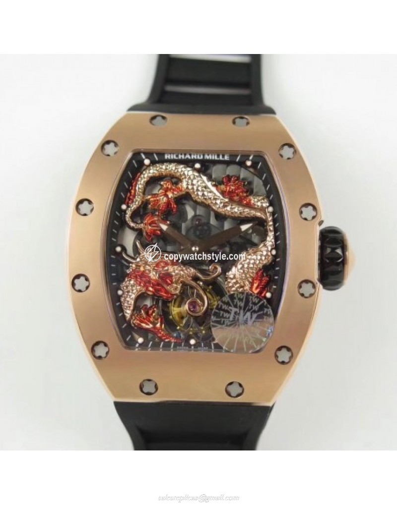 Richard Mille RM057 Tourbillon Dragon Jackie Chan TW Rose Gold Black & Rose Gold Skeleton Richard Mille RM057 Tourbillon Dragon Jackie Chan TW Rose Gold Black & Rose Gold Skeleton