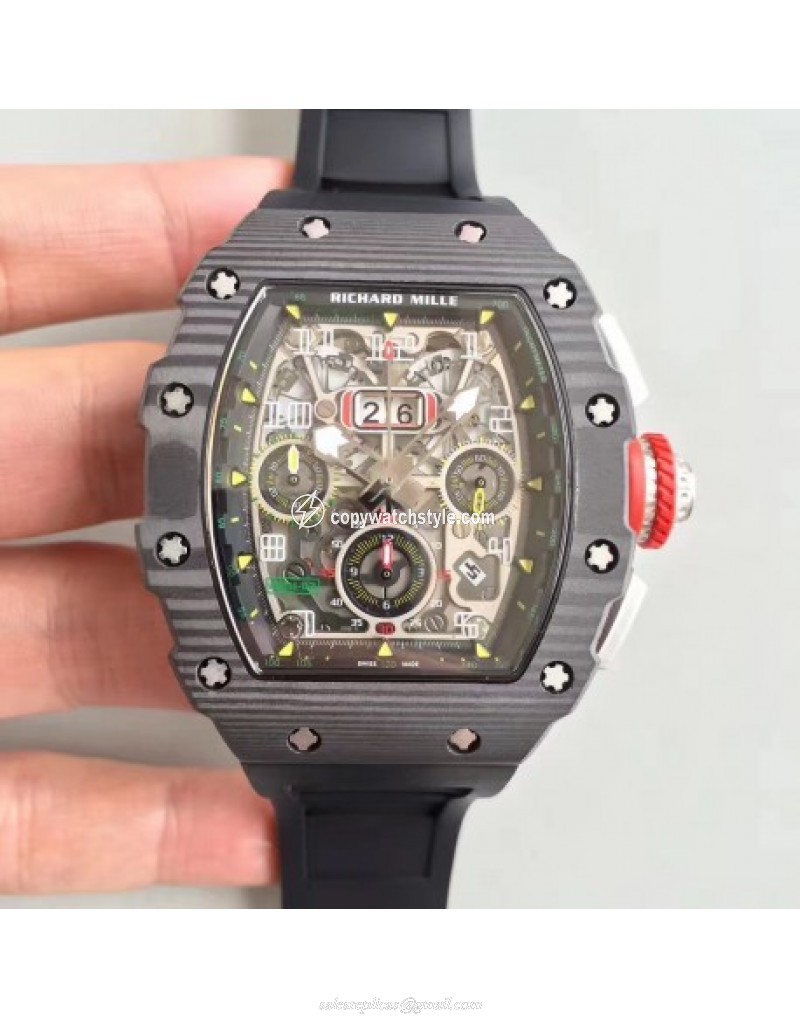 Richard Mille RM011-03 Flyback Chronograph KV Forged Carbon Black Skeleton 
