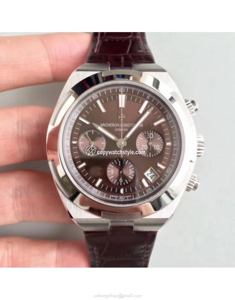 Vacheron Constantin Overseas Chronograph 5500V/110A-B147 JF Stainless Steel Chocolate 