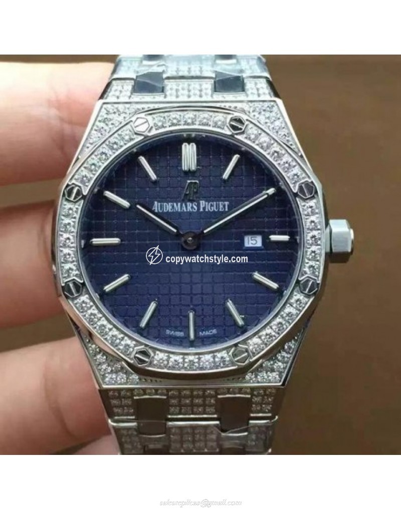 Audemars Piguet Royal Oak 67651 Ladies Stainless Steel & Diamonds Blue Audemars Piguet Royal Oak 67651 Ladies Stainless Steel & Diamonds Blue