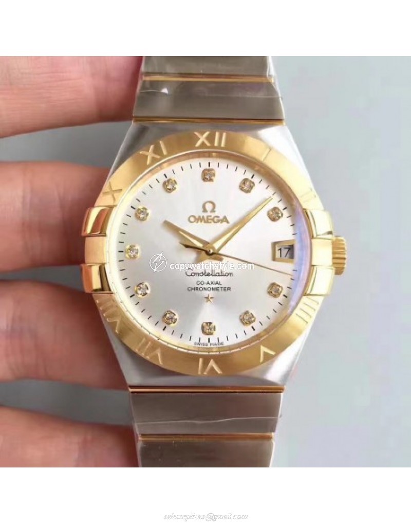 Omega Constellation 123.20.38.21.52.002 38MM SSS Stainless Steel & Yellow Gold Rhodium Omega Constellation 123.20.38.21.52.002 38MM SSS Stainless Steel & Yellow Gold Rhodium