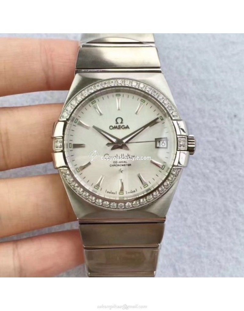 Omega Constellation 123.55.38.20.99.001 38MM SSS Stainless Steel & Diamonds Silver 