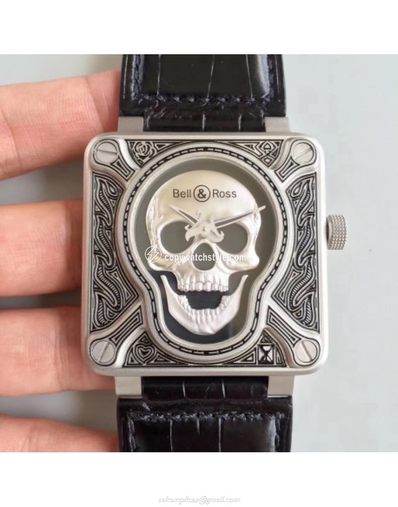 Bell & Ross BR 01 Burning Skull Noob Stainless Steel Black Bell & Ross BR 01 Burning Skull Noob Stainless Steel Black