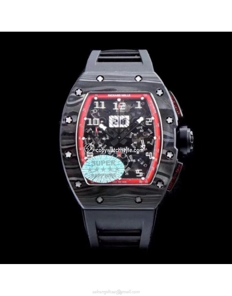 Richard Mille RM011 NTPT Carbon Chronograph KV Forged Carbon Red Skeleton 