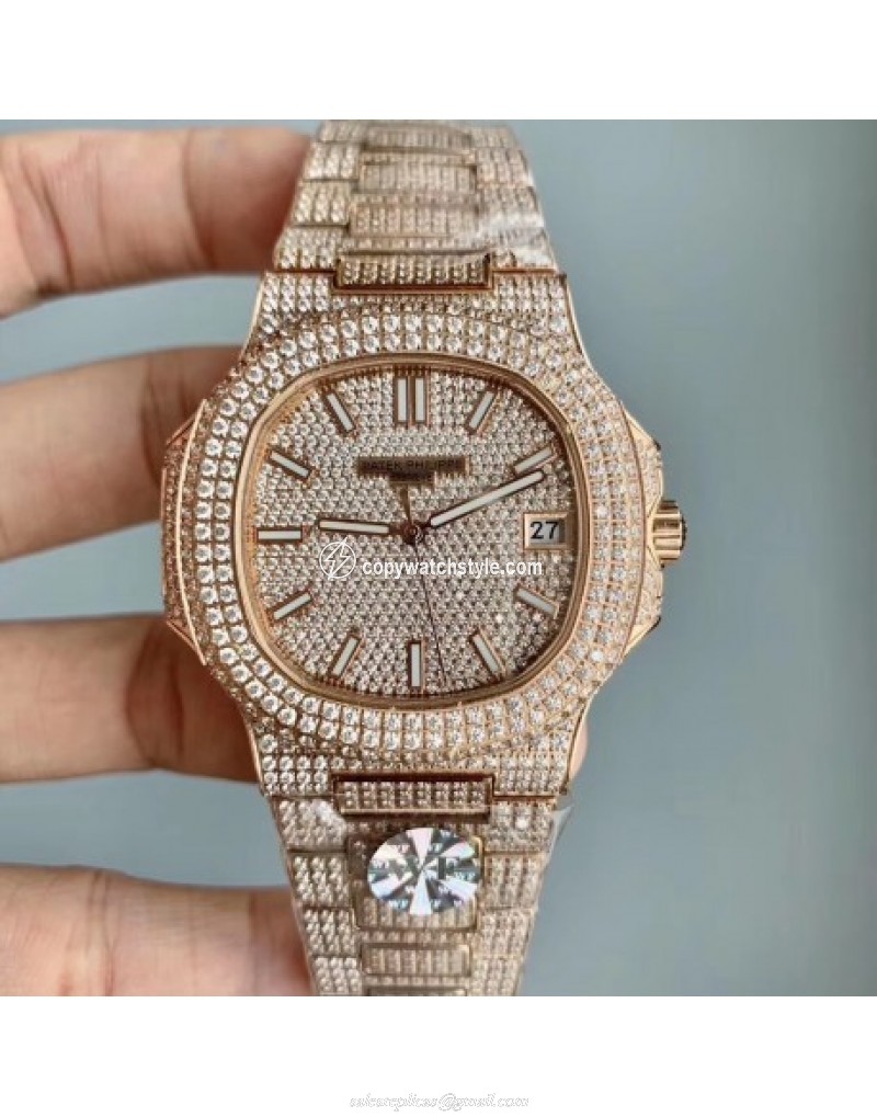 Patek Philippe Nautilus Jumbo 5719/10G-010 WF Rose Gold & Diamonds Diamond Patek Philippe Nautilus Jumbo 5719/10G-010 WF Rose Gold & Diamonds Diamond