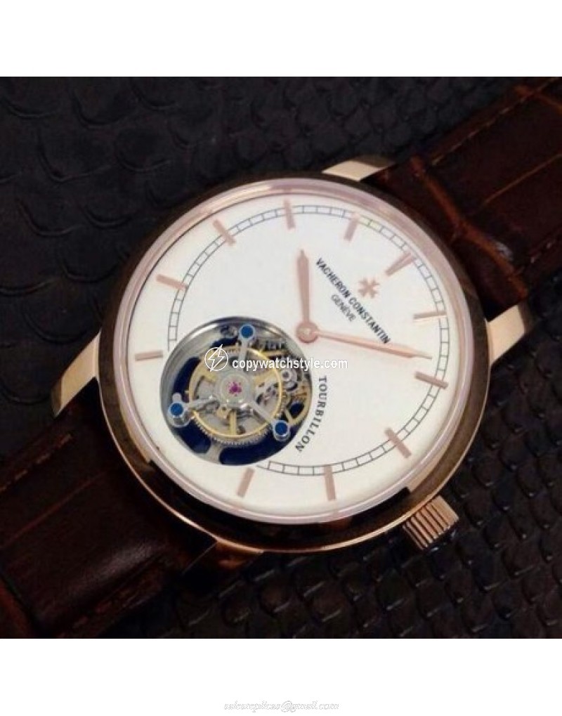 Vacheron Constantin Patrimony Tourbillon Rose Gold White Vacheron Constantin Patrimony Tourbillon Rose Gold White