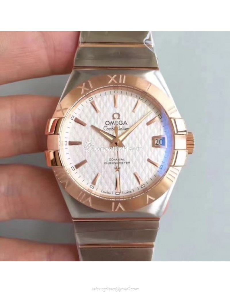 Omega Constellation 123.20.38.21.02.008 38MM SSS Stainless Steel & Rose Gold White Omega Constellation 123.20.38.21.02.008 38MM SSS Stainless Steel & Rose Gold White