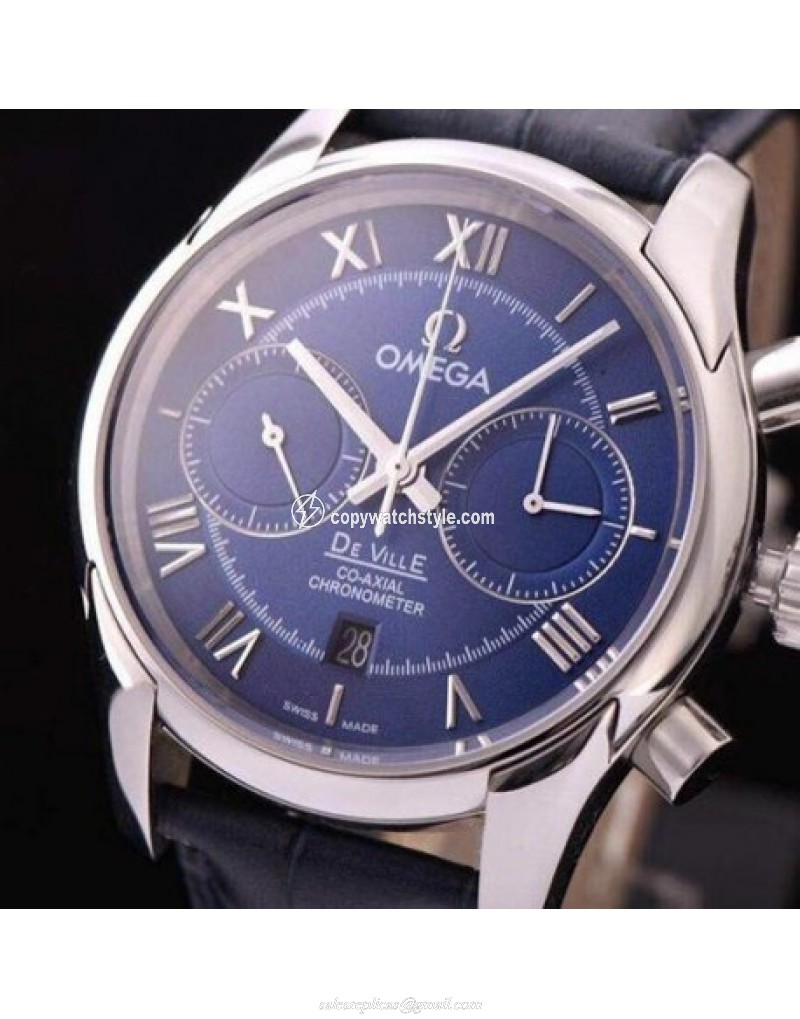 Omega De Ville 42MM Chronograph Stainless Steel Blue Omega De Ville 42MM Chronograph Stainless Steel Blue