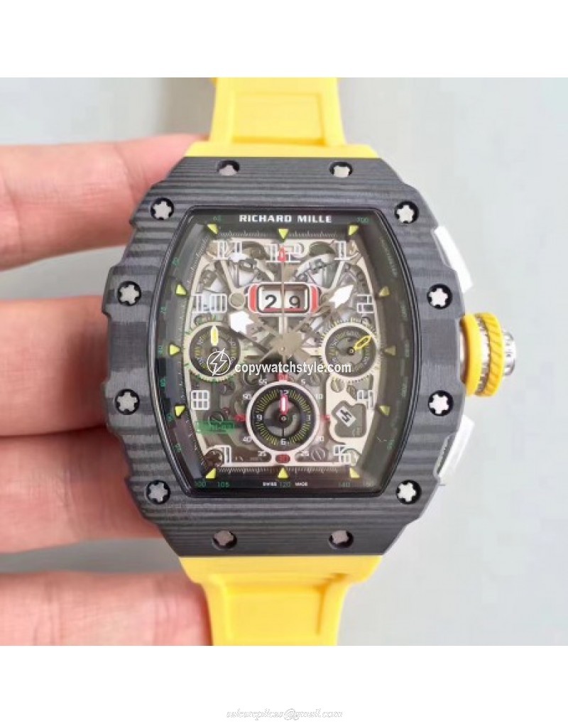 Richard Mille RM011-03 Flyback Chronograph KV Forged Carbon Black Skeleton 