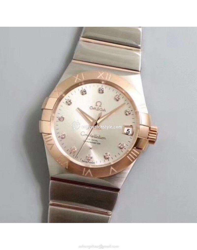 Omega Constellation 123.20.38.21.52.001 38MM VS Stainless Steel & Rose Gold Rhodium Omega Constellation 123.20.38.21.52.001 38MM VS Stainless Steel & Rose Gold Rhodium