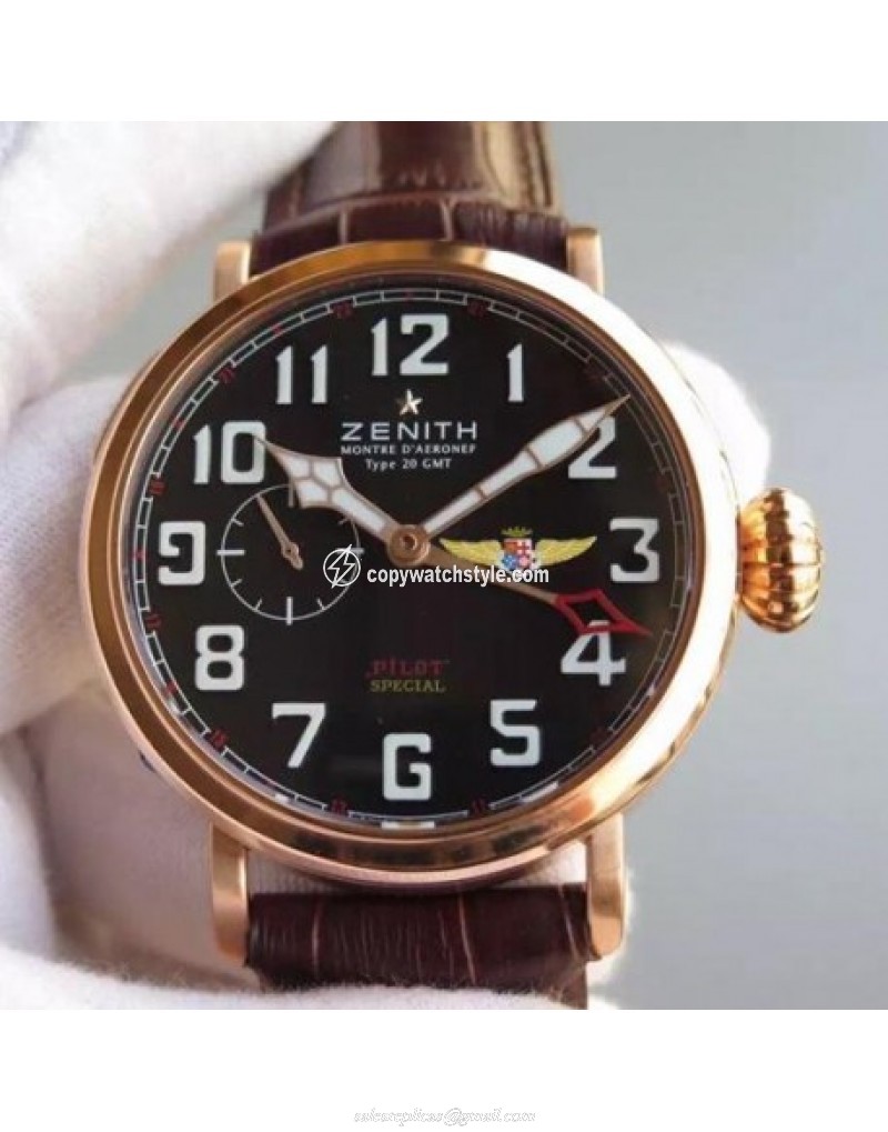 Zenith Pilot Type 20 GMT RG/LE 45mm Best Edition Black Zenith Pilot Type 20 GMT RG/LE 45mm Best Edition Black