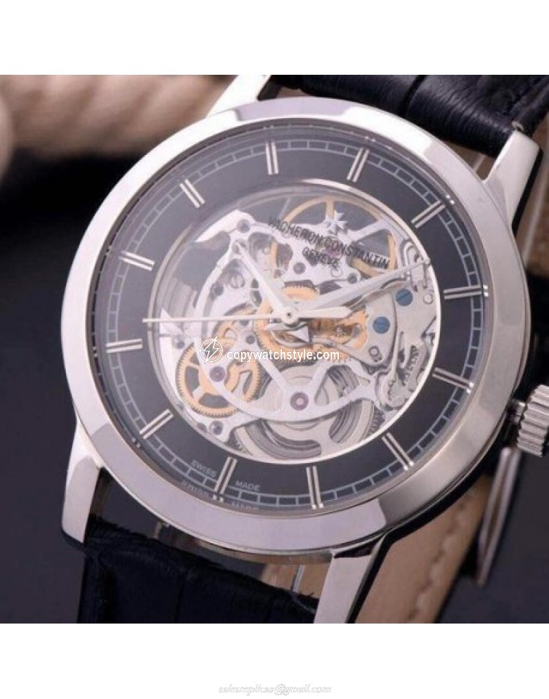Vacheron Constantin Patrimony Stainless Steel Skeleton & Black Vacheron Constantin Patrimony Stainless Steel Skeleton & Black