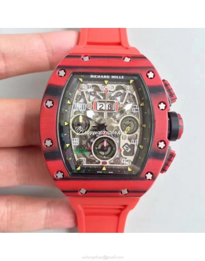 Richard Mille RM011-03 Flyback Chronograph KV Red Forged Carbon Black Skeleton Richard Mille RM011-03 Flyback Chronograph KV Red Forged Carbon Black Skeleton
