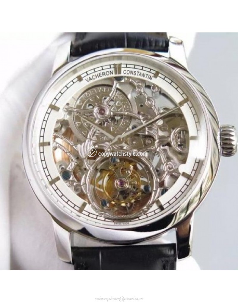 Vacheron Constantin Patrimony Tourbillon Stainless Steel Skeleton & White 