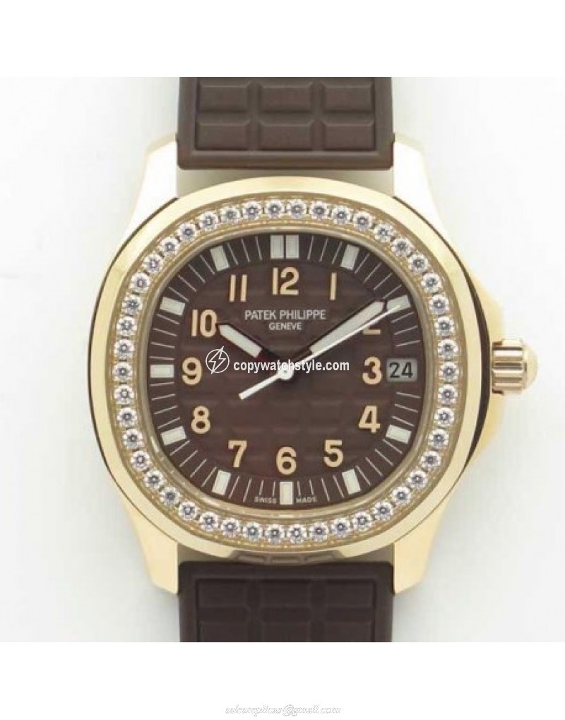 Patek Philippe Aquanaut Luce Ladies 5068R-001 TW Rose Gold & Diamonds Chocolate 