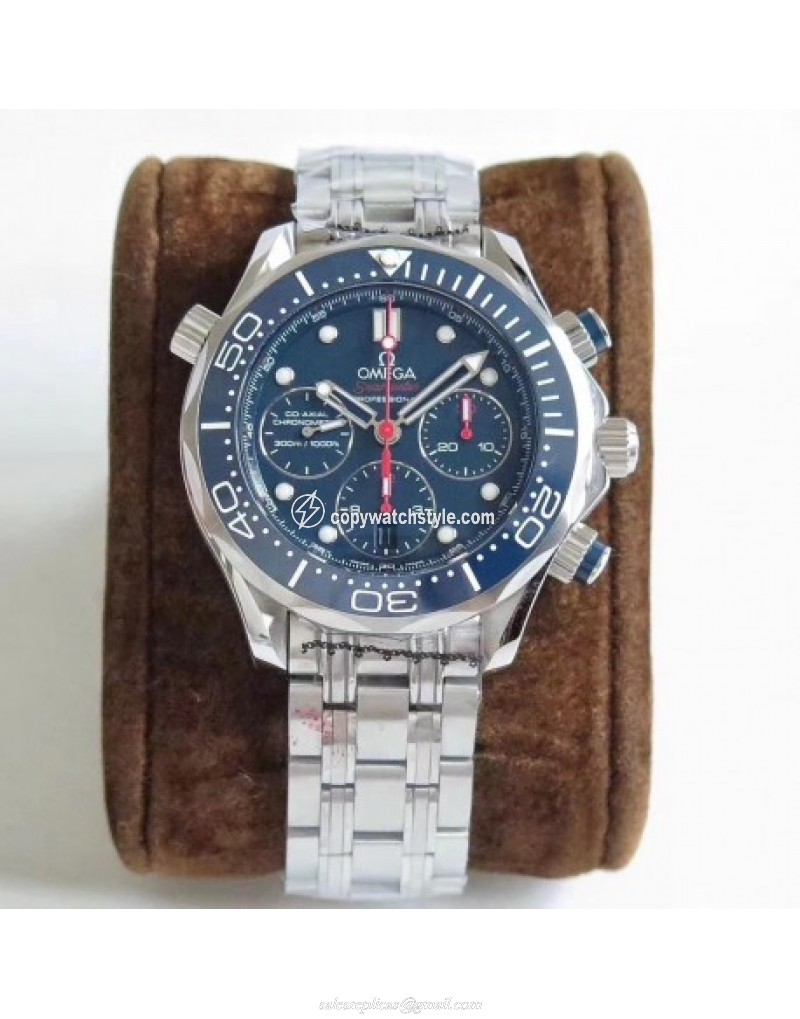 Omega Seamaster Diver 300M Chronograph 212.30.44.50.03.001 AC V2 Stainless Steel Blue 
