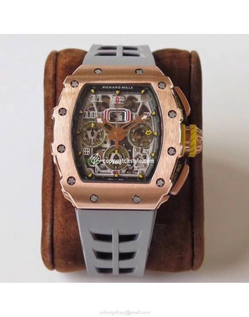 Richard Mille RM011 Felipe Massa Chronograph KV Rose Gold Skeleton 