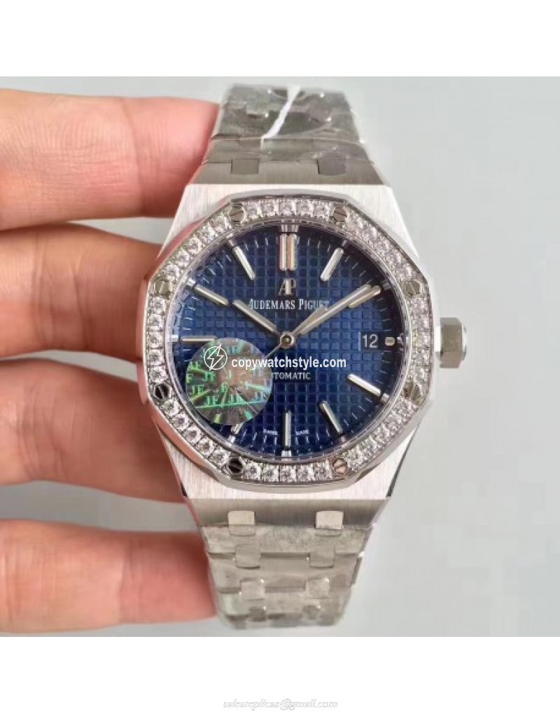 Audemars Piguet Royal Oak 15450 JF Stainless Steel & Diamonds Blue Audemars Piguet Royal Oak 15450 JF Stainless Steel & Diamonds Blue