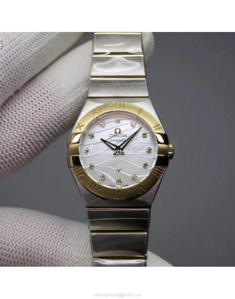 Omega Constellation Quartz 27MM 123.20.27.60.55.008 Noob Stainless Steel & Yellow Gold Mother Of Pearl Omega Constellation Quartz 27MM 123.20.27.60.55.008 Noob Stainless Steel & Yellow Gold Mother Of Pearl