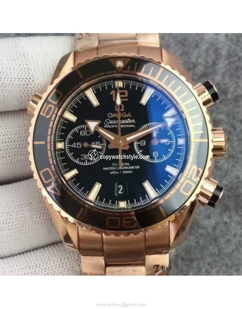 Omega Seamaster Planet Ocean 600M Chronograph Rose Gold Black Omega Seamaster Planet Ocean 600M Chronograph Rose Gold Black