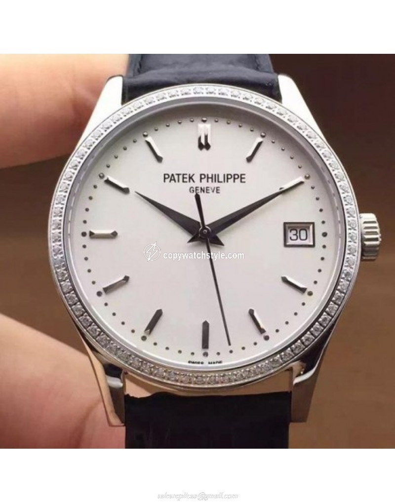 Patek Philippe Calatrava 5296 Stainless Steel Diamonds Bezel Swiss 324SC Patek Philippe Calatrava 5296 Stainless Steel Diamonds Bezel Swiss 324SC