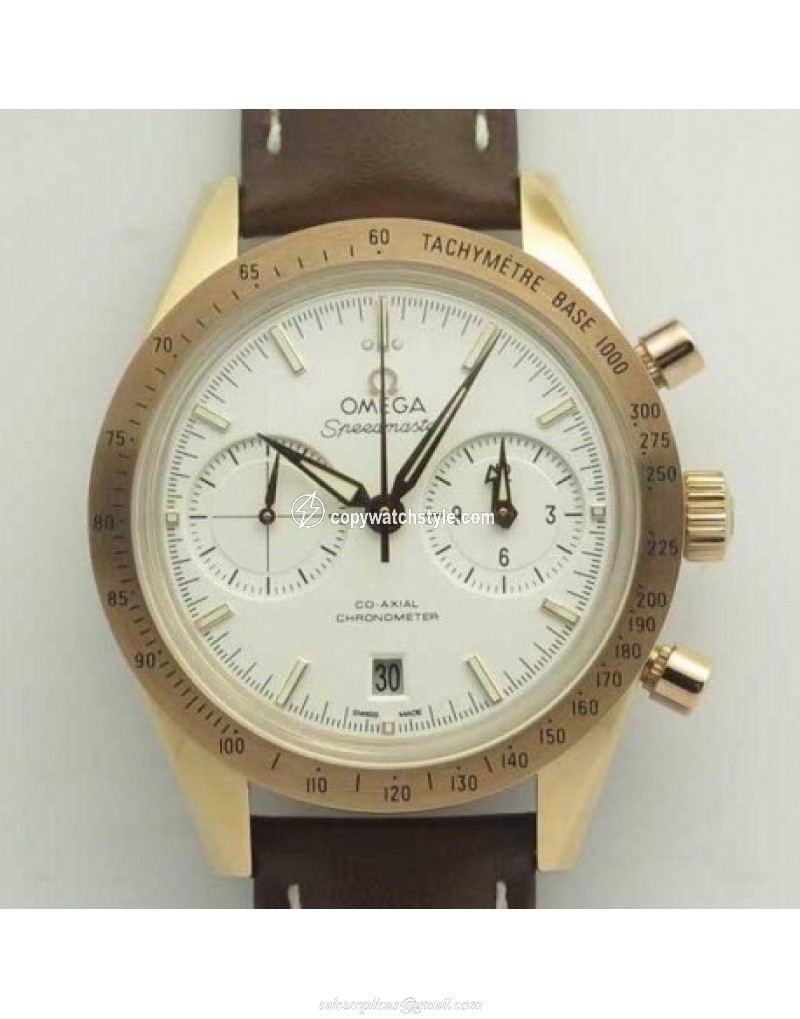 Omega Speedmaster ?57 Co-Axial Chronograph 41.5MM 331.53.42.51.02.002 OM Rose Gold White 