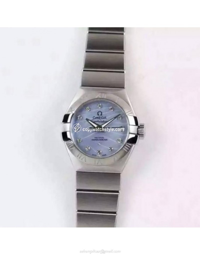 Omega Constellation Double Eagle Lady 27MM Stainless Steel Blue Omega Constellation Double Eagle Lady 27MM Stainless Steel Blue