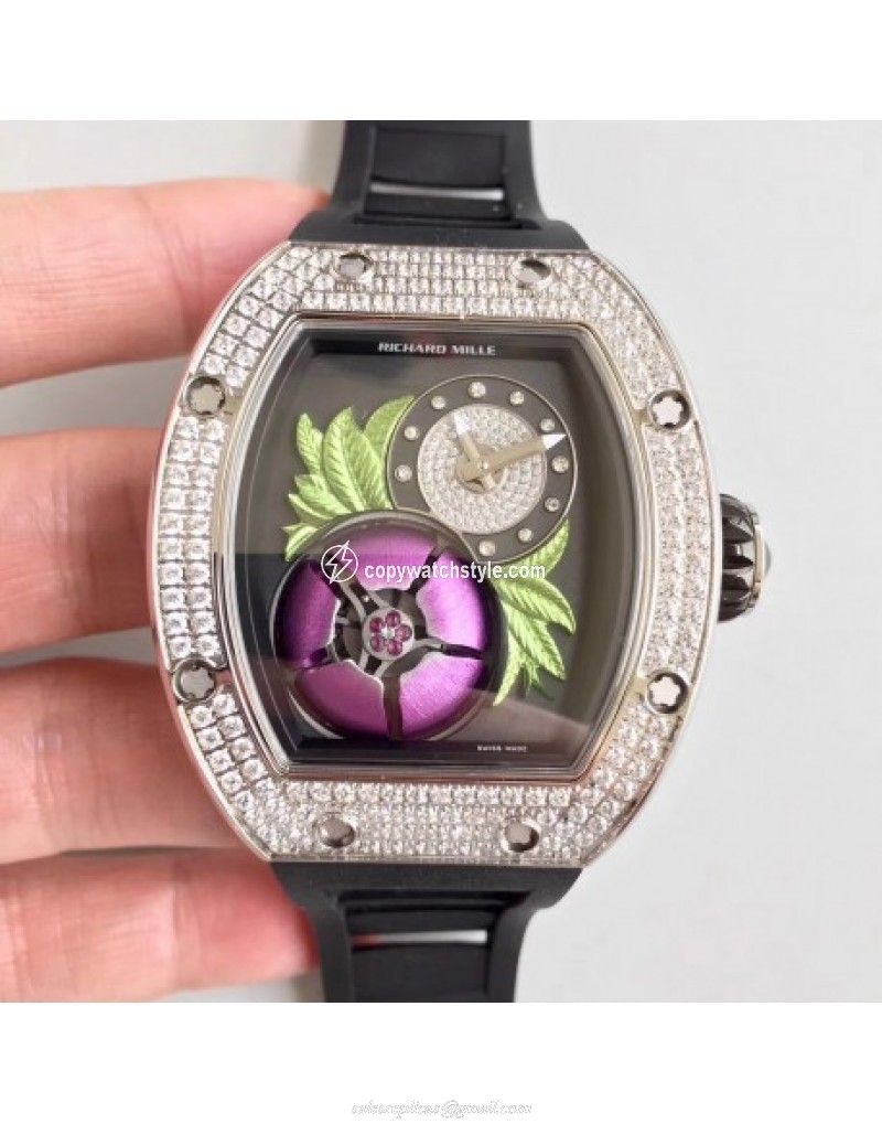 Richard Mille RM19-02 Tourbillon Fleur RM Stainless Steel & Diamonds Magnolia 