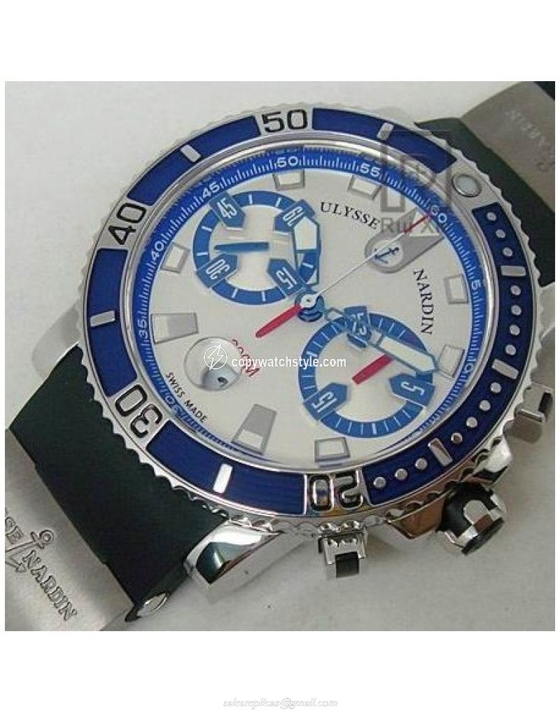 Ulysse Nardin Maxi Marine Diver Chronograph Stainless Steel White Ulysse Nardin Maxi Marine Diver Chronograph Stainless Steel White