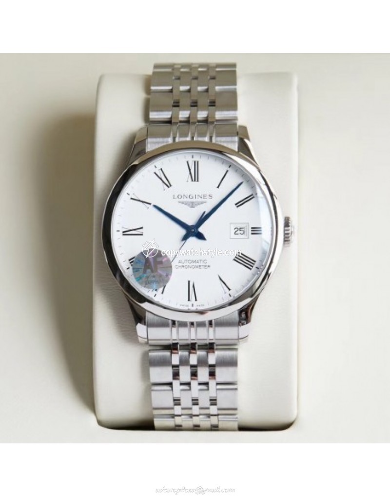 Longines Record L2.821.4.11.6 AF Stainless Stee White Longines Record L2.821.4.11.6 AF Stainless Stee White