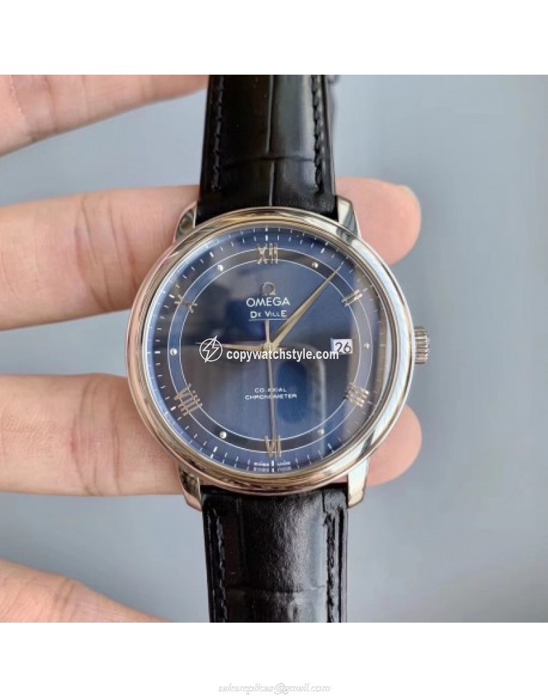 Omega De Ville Prestige Co-Axial 39.5MM 424.13.40.20.03.002 GP V2 Stainless Steel Blue