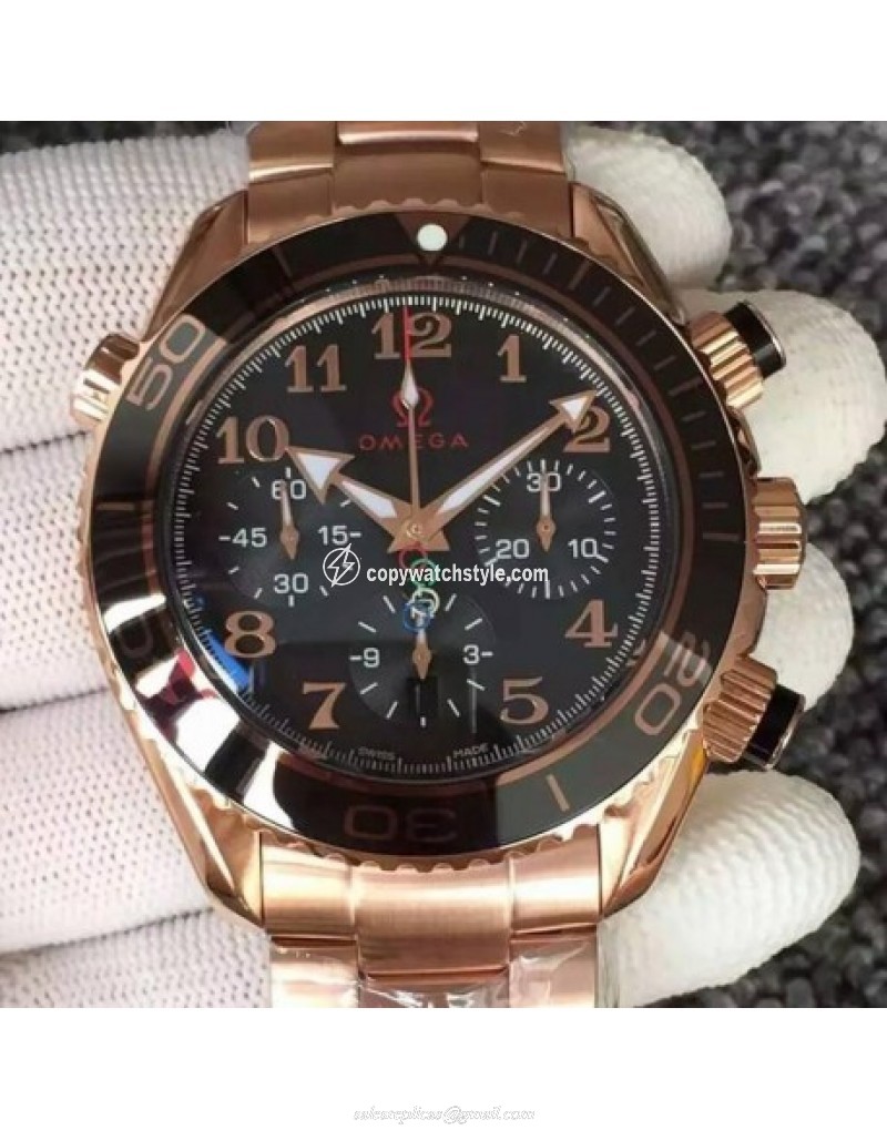 Omega Seamaster Planet Ocean Chronograph Olympics Rose Gold Black Omega Seamaster Planet Ocean Chronograph Olympics Rose Gold Black