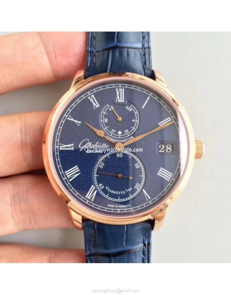 Glashutte Original Senator Chronometer 1-58-01-01-01-04 Noob Rose Gold Blue Glashutte Original Senator Chronometer 1-58-01-01-01-04 Noob Rose Gold Blue