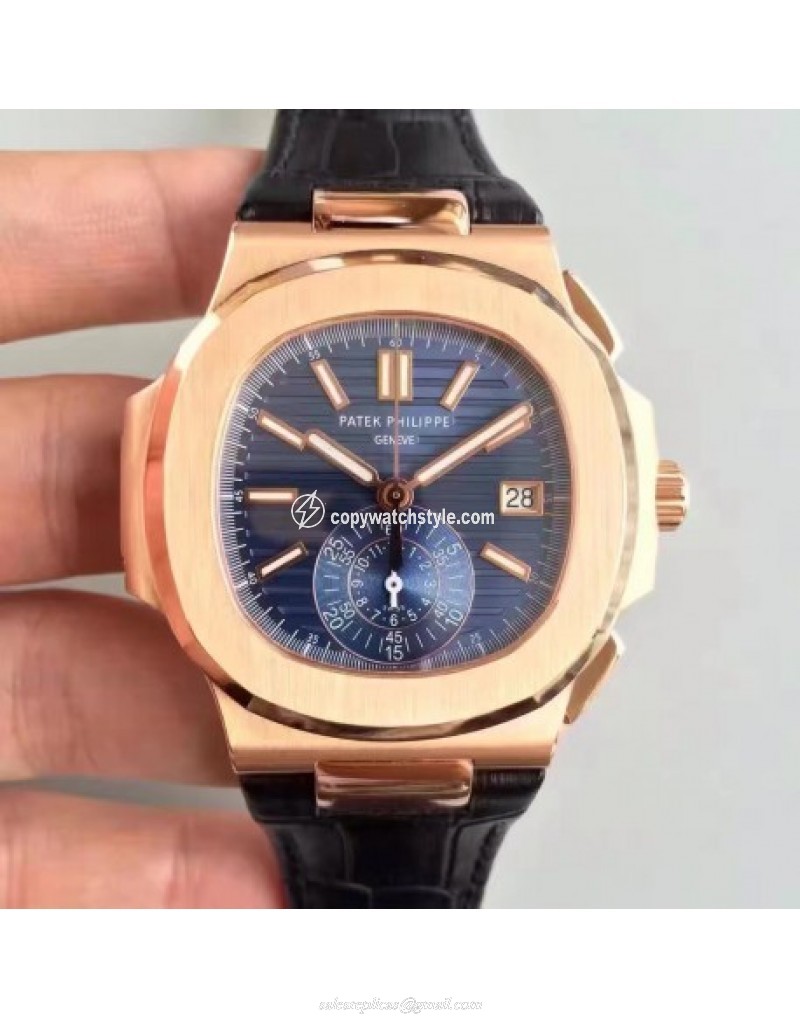 Patek Philippe Nautilus Chronograph 5980R JF Rose Gold Blue Patek Philippe Nautilus Chronograph 5980R JF Rose Gold Blue