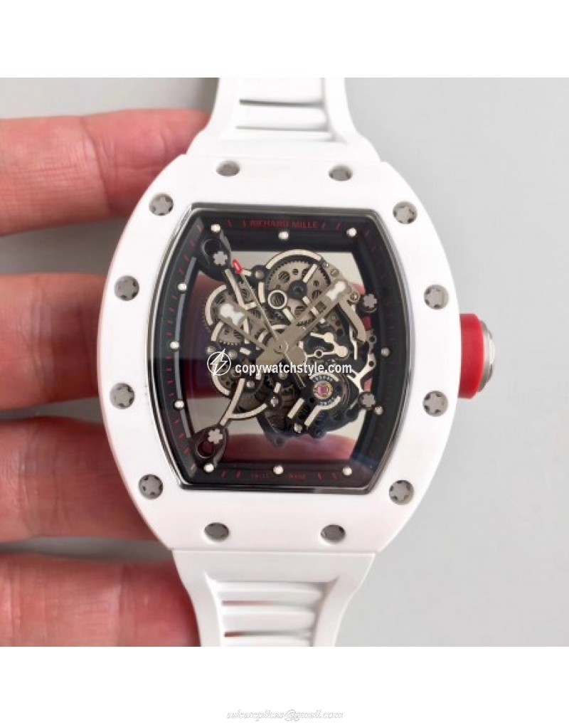 Richard Mille RM55 KV White Ceramic Black Skeleton Richard Mille RM55 KV White Ceramic Black Skeleton
