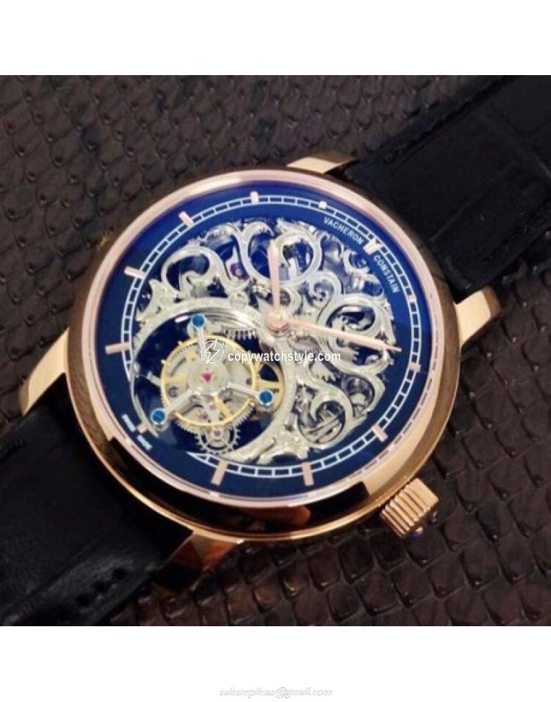 Vacheron Constantin Patrimony Tourbillon Rose Gold Skeleton & Black Vacheron Constantin Patrimony Tourbillon Rose Gold Skeleton & Black