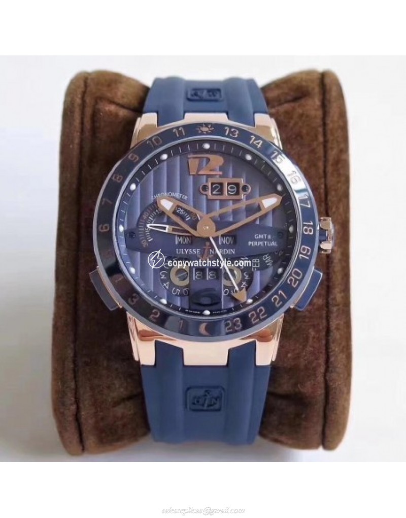 Ulysse Nardin El Toro GMT +/- Perpetual Calendar 326-00 TWA Rose Gold Blue Ulysse Nardin El Toro GMT +/- Perpetual Calendar 326-00 TWA Rose Gold Blue