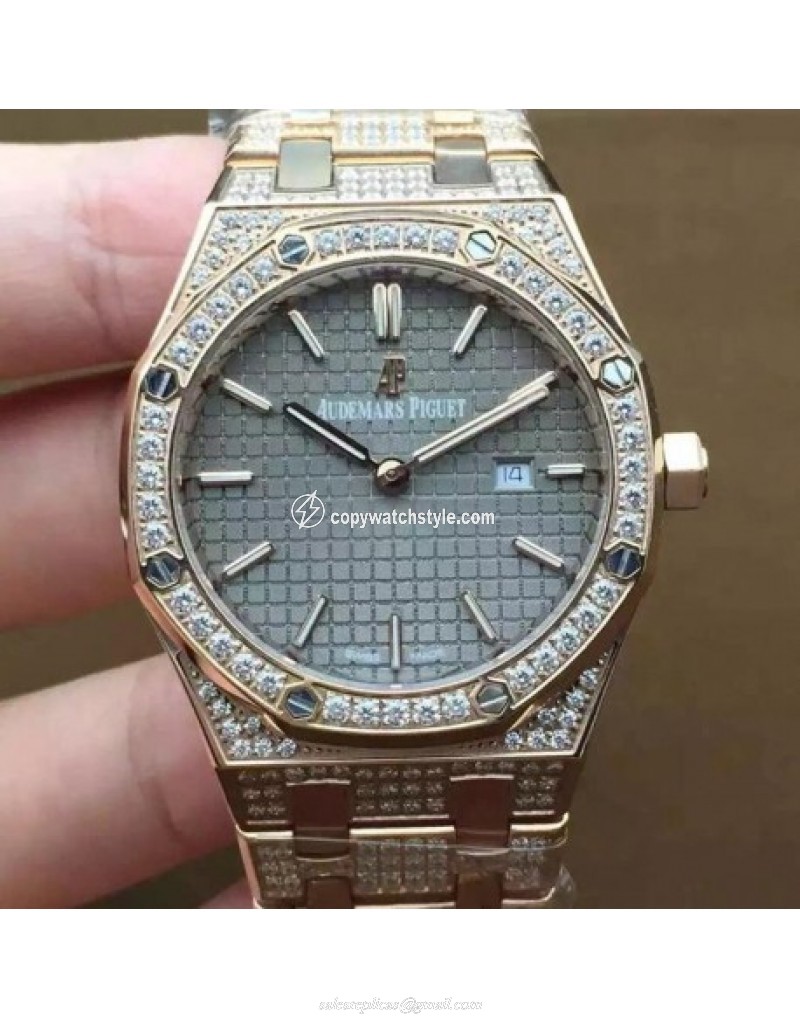 Audemars Piguet Royal Oak 67651 Ladies Rose Gold & Diamonds Gray Audemars Piguet Royal Oak 67651 Ladies Rose Gold & Diamonds Gray
